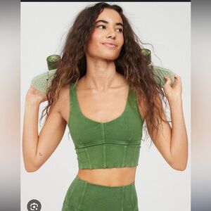 ❤️Aerie Longline Corset Bra and Matching 4” Bike Shorts EUC